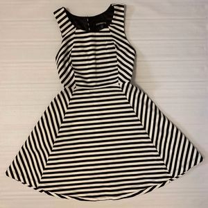 Express Black/White Striped Dress for petite